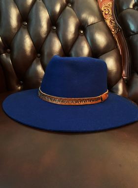 圣地亚哥牛皮羊毛礼帽颜色美 美式复古