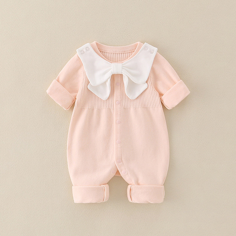 秋冬婴儿粉色衣服满月公主爬服女宝宝可爱蝴蝶结棉线连体毛衣套装,童装/婴儿装/亲子装,连身衣/爬服/哈衣,淘宝优惠券,粉丝福利购,淘宝优惠卷