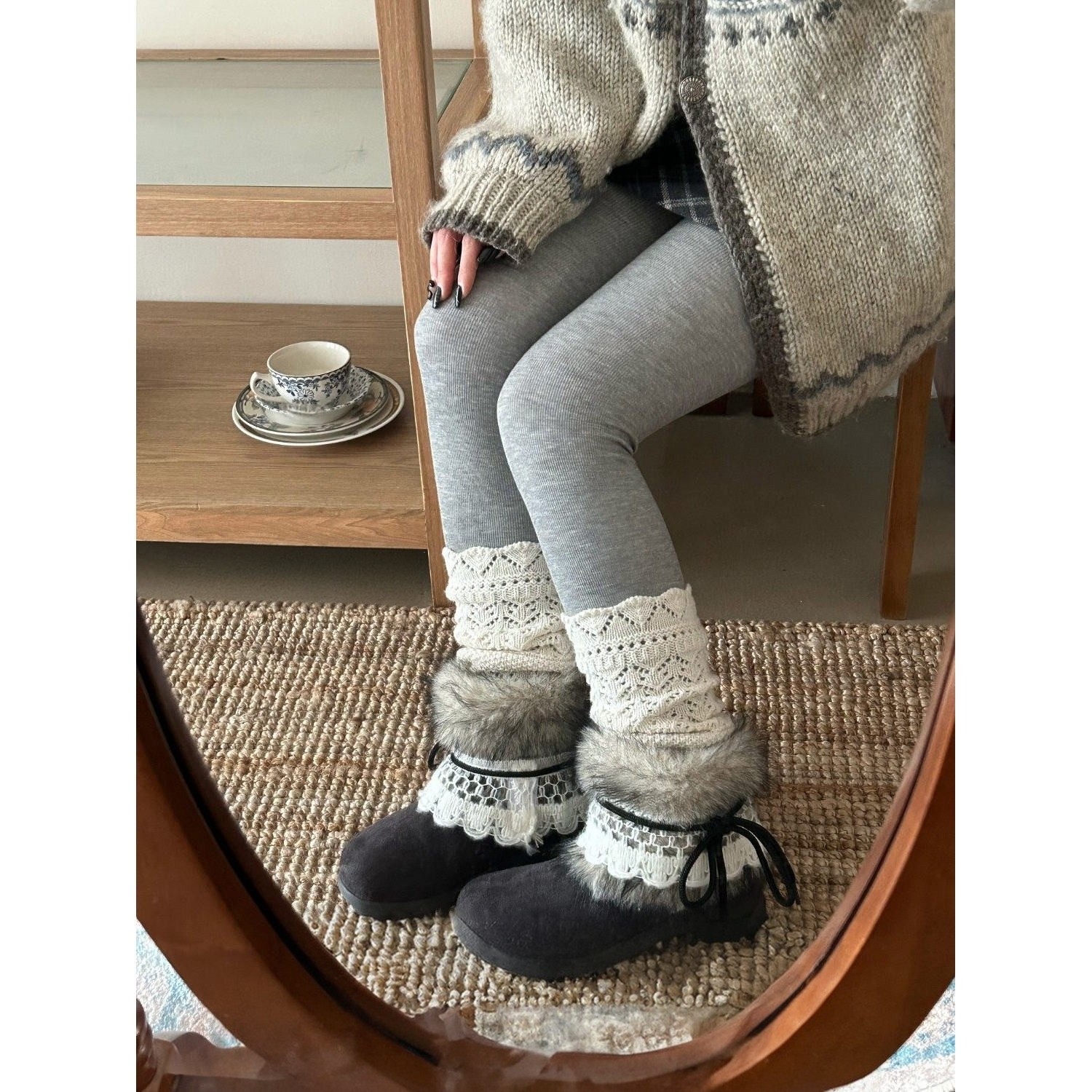 甜桃星球费尔岛毛毛雪地靴女款2025新款冬季加绒加厚棉鞋厚底短靴,女鞋,时尚雪地靴,淘宝优惠券,粉丝福利购,淘宝优惠卷