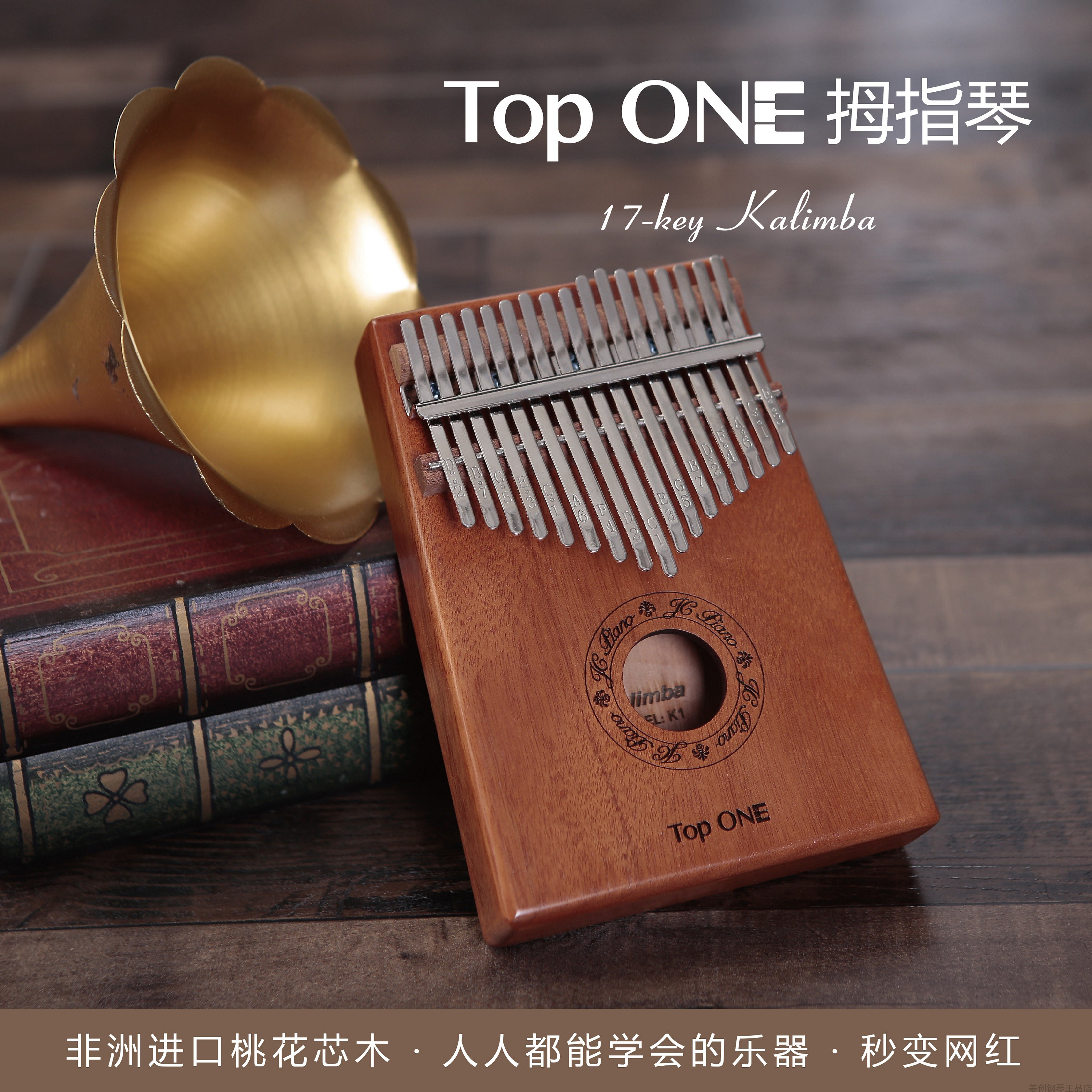 Top ONE拇指琴卡林巴琴17音初学者入门姜创同款送教程一对一指导