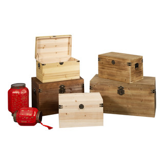 木盒子收纳复古特大中小号带锁储物箱实木整理箱红酒箱定制木箱子