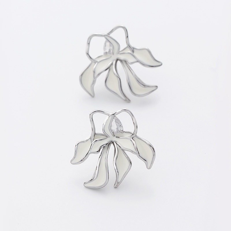 空谷幽兰耳钉气质高级感银针轻奢百搭耳环耳饰时尚新款锆石耳钉女