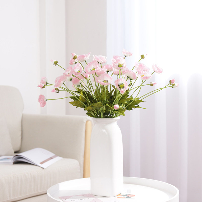 兰桂坊仿真花罂粟花虞美人假花仿真植物婚庆家居装饰盆栽插花绿植