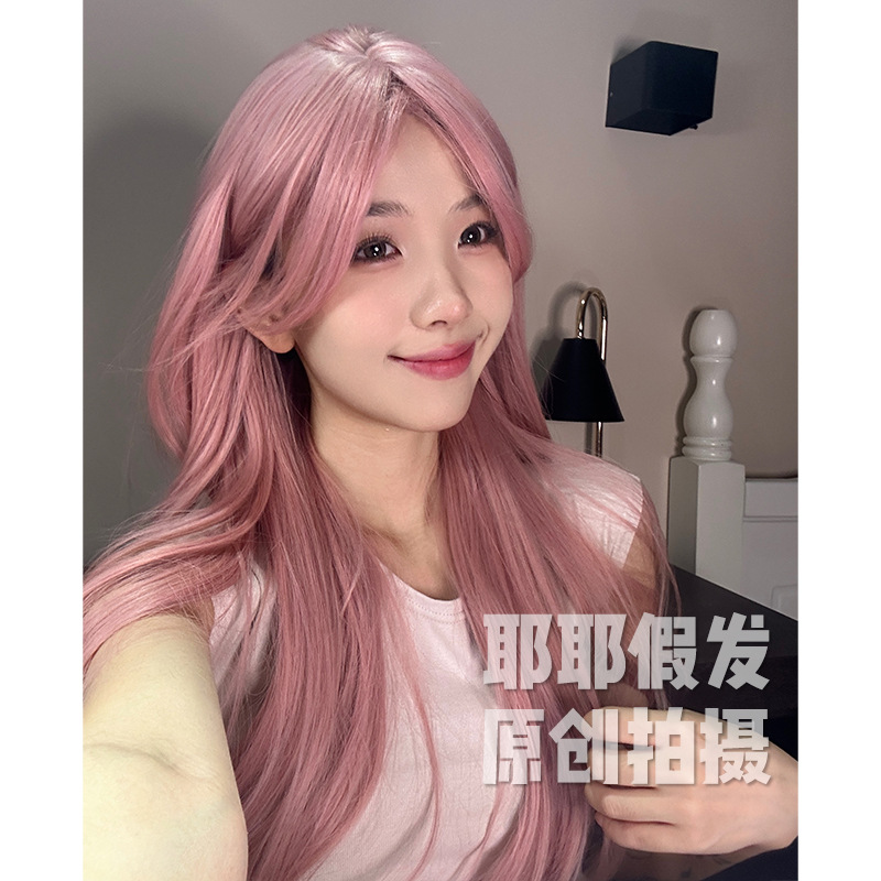 跨境假发女网红日常lolita甜美可爱自逼真然齐刘海ik全头套假发