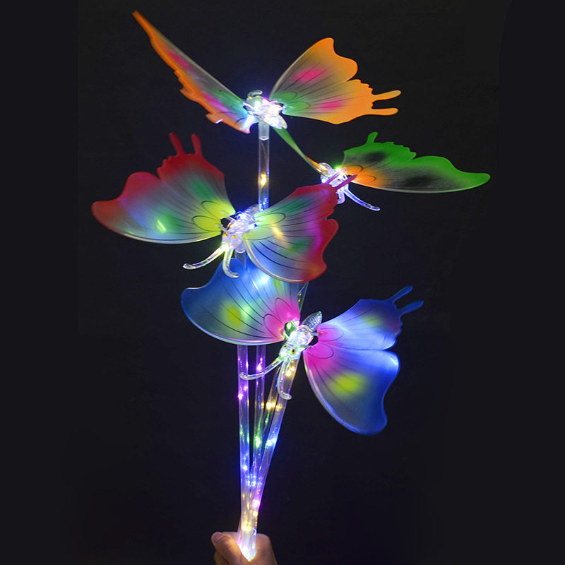 闪光摇摆蝴蝶 波波球led灯翅膀会动非电动无音乐发光蝴蝶