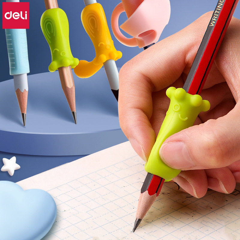 得力握笔器幼儿园矫正器儿童铅笔笔套拿笔写字姿势纠正小学生