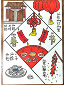 新年备年货小报手抄报模板电子版 春节识小学语文2025蛇年春节习俗