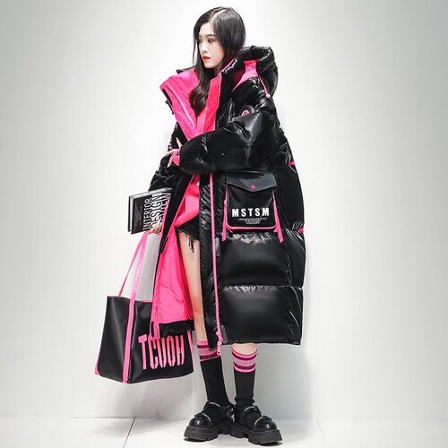 2026冬装新款中长款连帽羽绒服