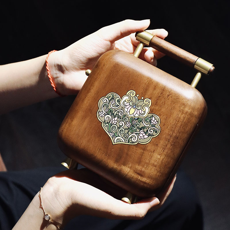 朽木传奇手绘北美黑胡桃木首饰盒