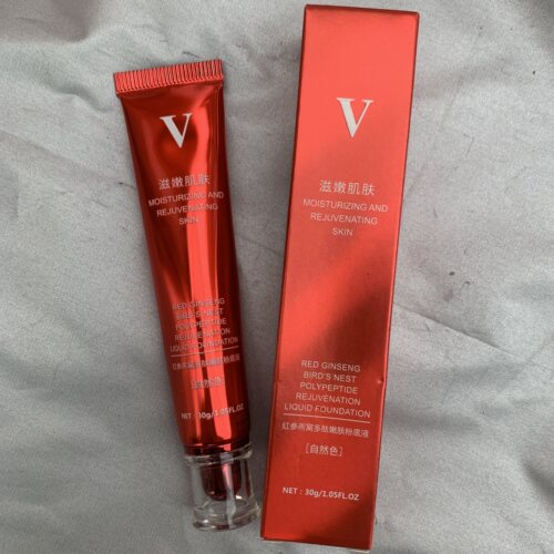 买一送一 红参燕窝多肽嫩肤粉底液保湿防水防汗不脱妆持妆贴肤