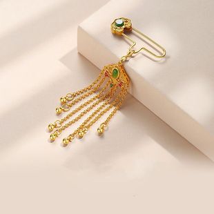 胸针女如意别针丝巾扣防走光扣和田钰流苏新中式国风胸饰高档高级