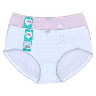 纯棉裤 少女内裤 百伶百俐少女女士可爱学生棉质中腰三角裤 9.9特价