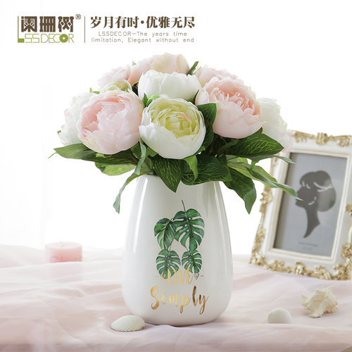 雅晴套装 简约现代清新陶瓷花瓶客厅家居装饰品餐桌花瓶软装摆件 - 封面
