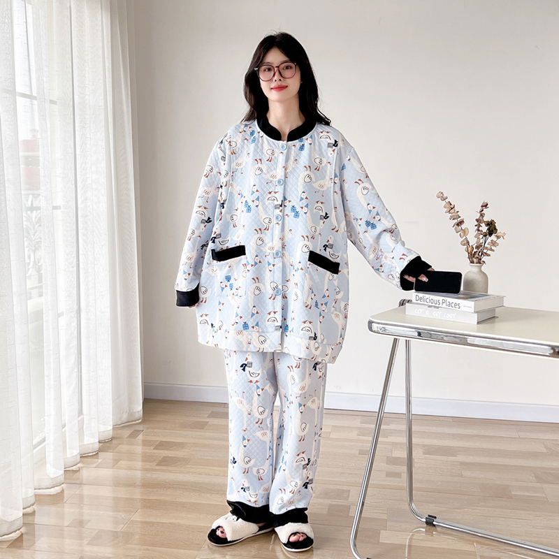 空气夹棉孕妇哺乳大码月子服女