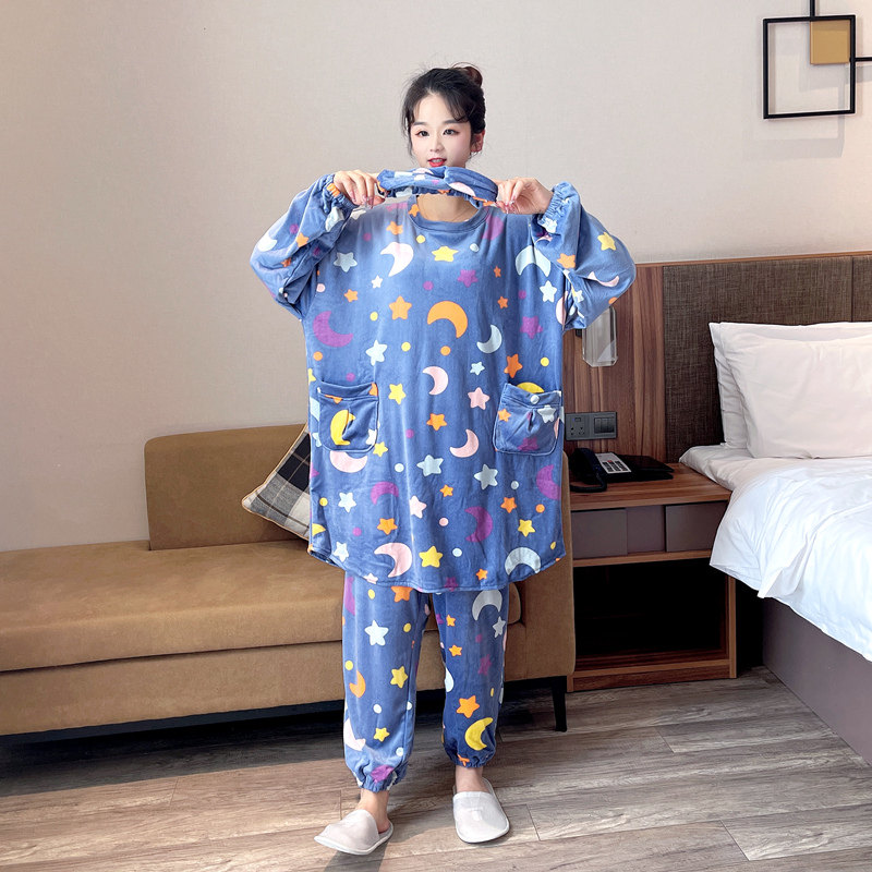 卡通加大码睡衣女220斤珊瑚绒秋冬圆领长袖胖mm海岛绒家居服套装,女士内衣/男士内衣/家居服,睡衣/家居服套装,淘宝优惠券,粉丝福利购,淘宝优惠卷
