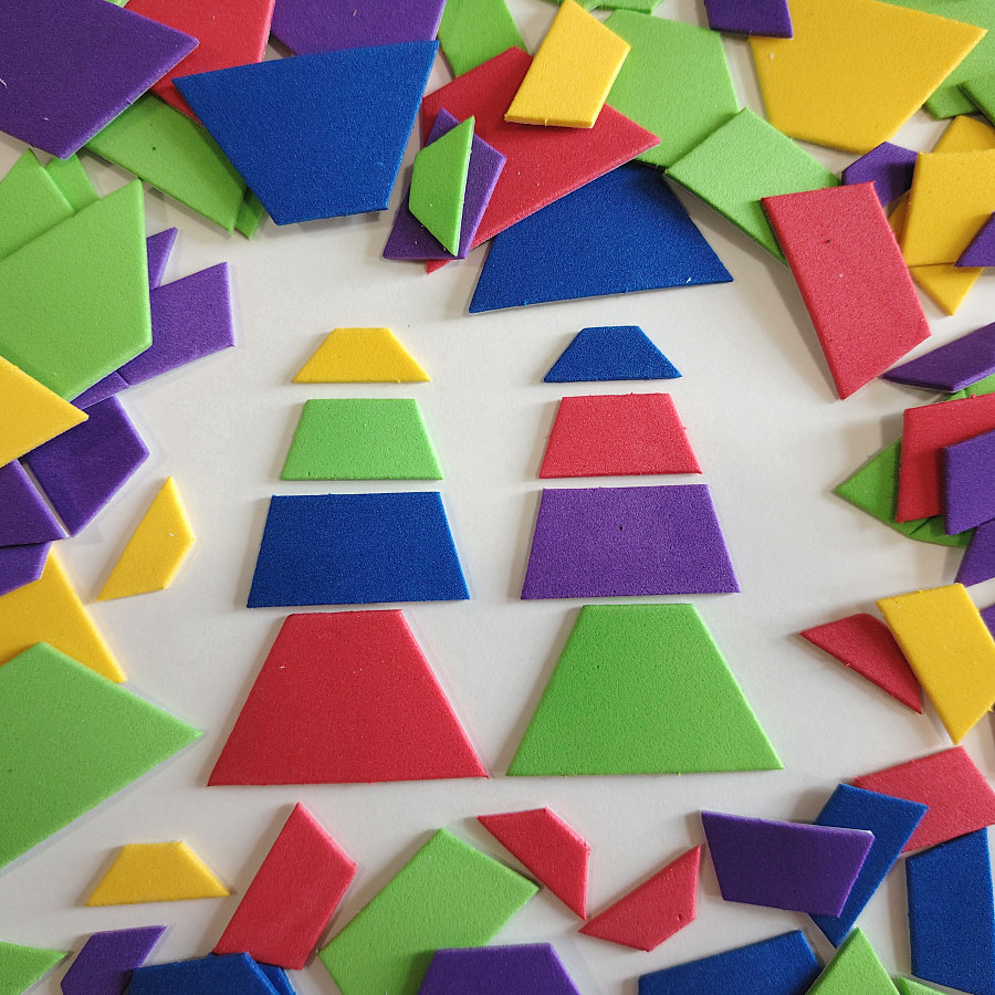 几何图形梯形大小混装 儿童手工创意拼贴diy梯形贴纸