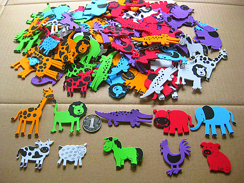 幼儿园儿童diy手工eva彩色海绵不干胶泡沫贴纸贴片贴画 农场动物