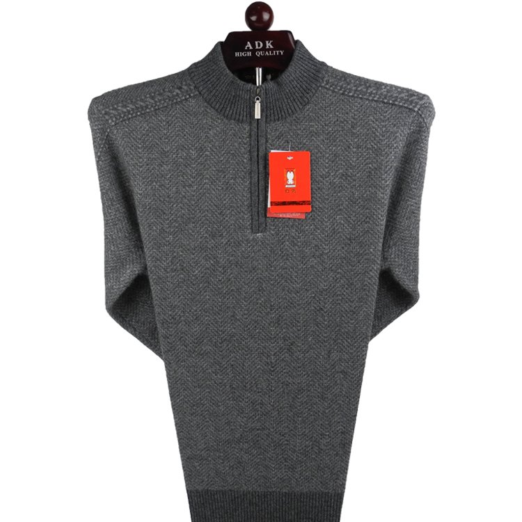 金兔冬季拉链牦牛绒爸爸装羊毛衫