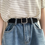 正品 带男 松紧编织弹力腰带免打孔女士皮带学生军训百搭懒人牛仔裤