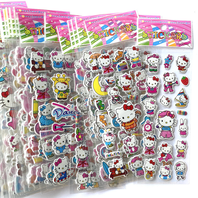 KT猫凯蒂猫Kitty立体海绵泡泡贴纸儿童女孩益智装饰手机小粘贴画