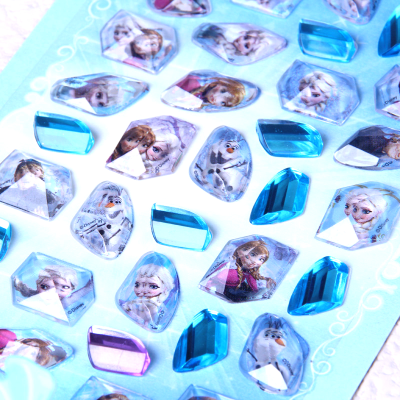 冰雪奇缘宝石贴纸儿童女孩爱莎艾莎公主3D立体爱心钻石水晶粘贴画
