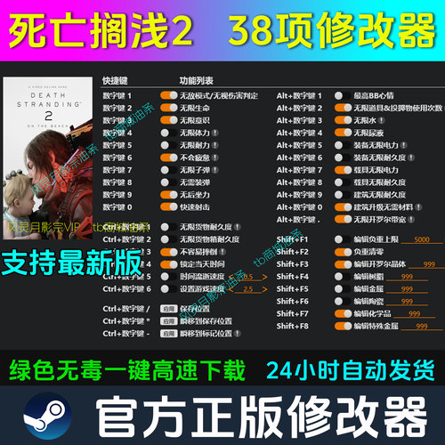 死亡搁浅2冥滩之上 修改器 Steam辅助epic电脑正版科技 不含游戏
