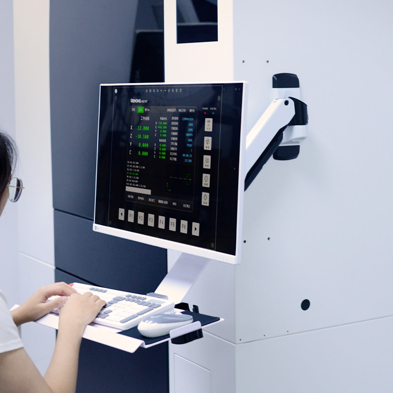 显示器支架壁挂式气压升降摇臂一体式工业设备带键盘托板GM199KBL