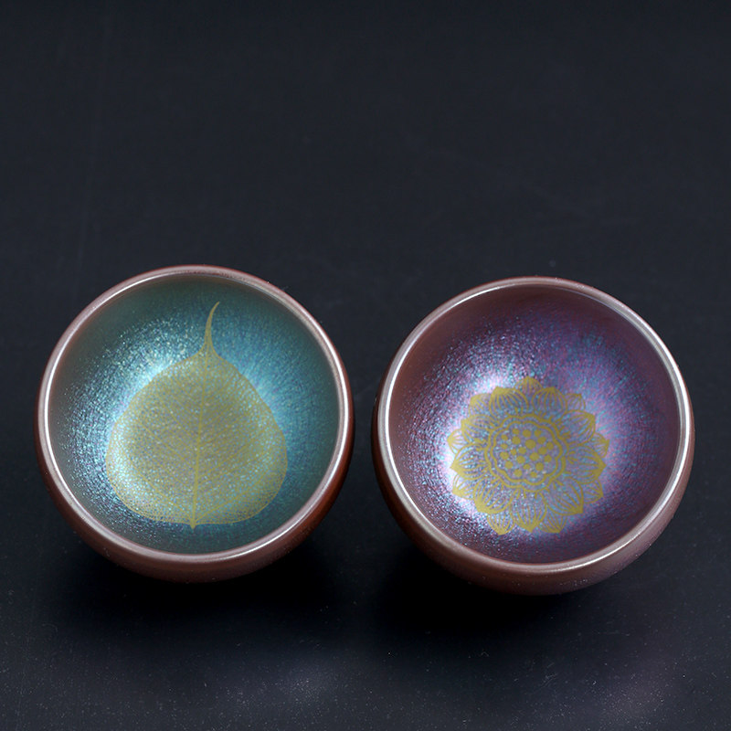 建盏莲花茶杯主人杯对杯纯手工礼盒装茶盏品茗杯功夫茶具套装家用