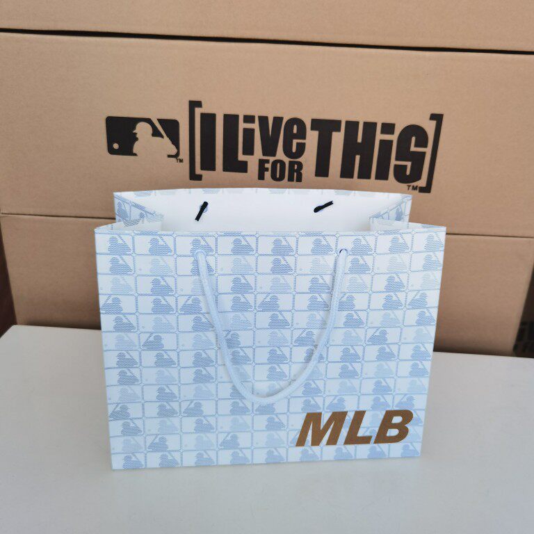 mlb手提袋购物袋专柜帽子礼品袋小号