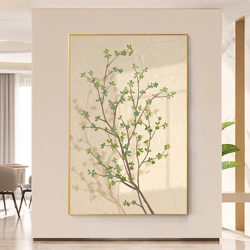 小清新绿植装饰画奶油风客厅沙发摆画落地画原木风餐厅玄关壁挂画