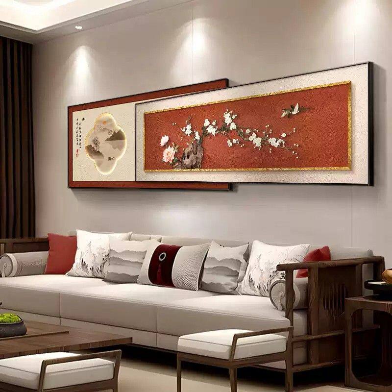 喜上眉梢客厅装饰画寓意好百福图沙发背景墙挂画叠加喜庆花鸟壁画