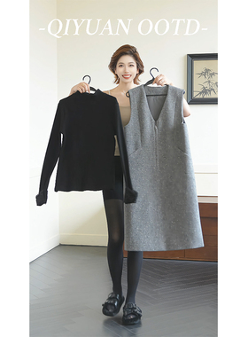 柒院家大码女半高领圆领长袖T恤2025秋冬宽松显瘦遮肉保暖打底衫