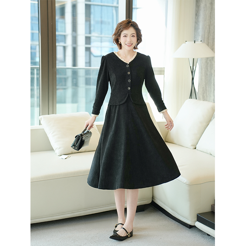 柒院家微胖名媛风大码宽松连衣裙