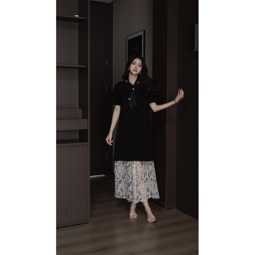 柒院家大码法式蕾丝夏季两件套女