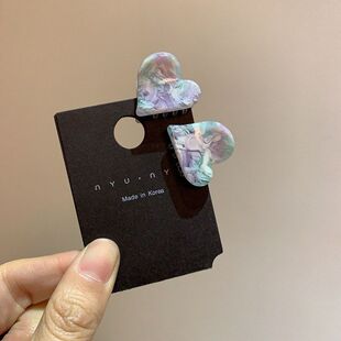 韩国ins风发饰气质可爱醋酸小爱心侧边刘海小抓夹两个一对装发夹