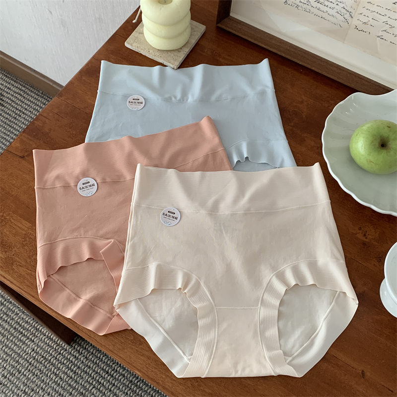 高腰长绒棉大码纯色女士内裤