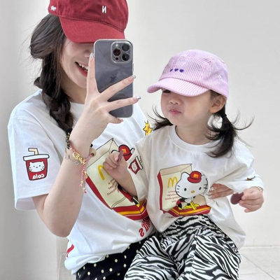 亲子装母女夏季儿童纯棉短袖T恤