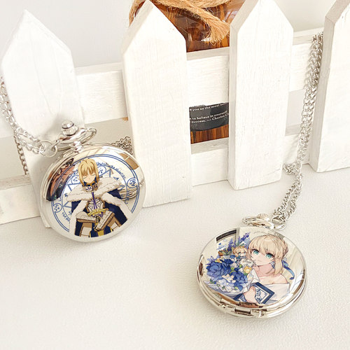 漫能fate怀表saber贞德蓝呆黑呆可爱手表挂件二次元动漫周边礼物