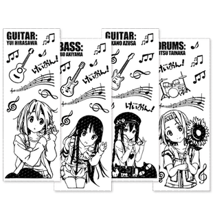 漫能轻音少女秋山澪琴中野梓平泽唯海报防水车贴纸墙贴行李箱贴纸