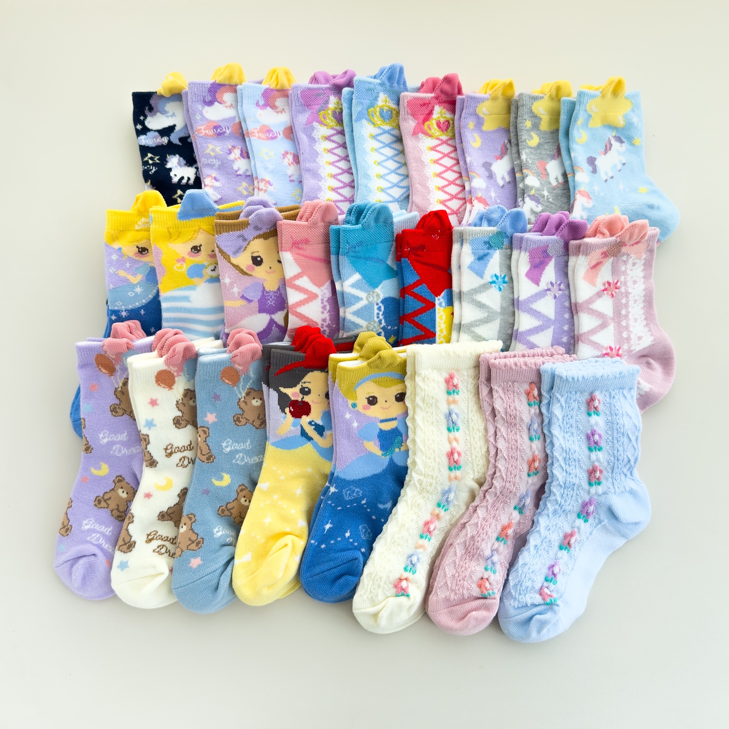 外贸日单女童春秋冬季长袜立体袜公主袜日系童袜15-20CM
