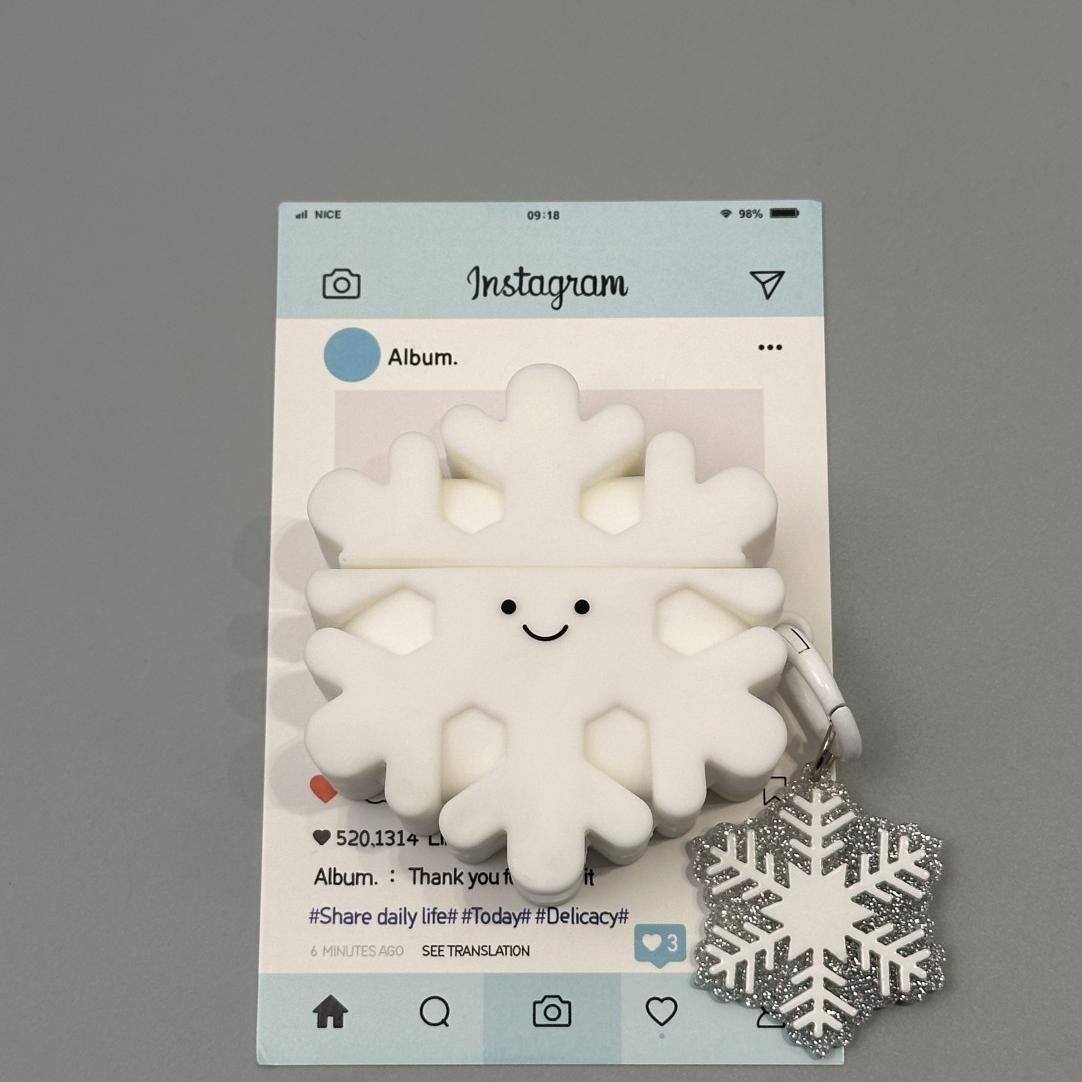 白色雪花适用BaseusM2sPro耳机壳
