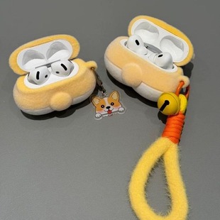 卡通可爱柯基屁屁适用OPPOencoair4pro保护OPPO enco Free3壳air2pro耳机套R3硅胶Oppo enco free2防摔软盒