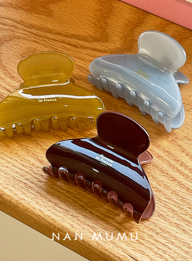 冬季韩式france小号蓝色半扎发女士发量少抓夹发夹独特头顶鲨鱼夹