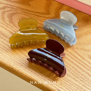 冬季 france小号蓝色半扎发女士发量少抓夹发夹独特头顶鲨鱼夹 韩式