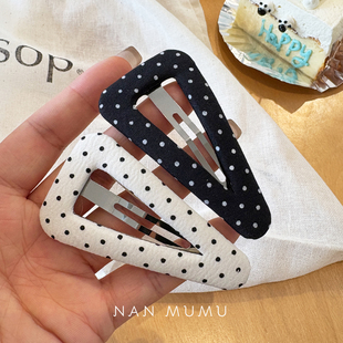 南木木 韩国气质少女发夹刘海夹侧边碎发夹 波点大号三角形BB夹