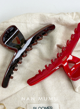 新款韩国france15CM超大号抓夹发量大高级气质风咖色盘发鲨鱼夹