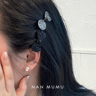 2025韩国新款 闪亮蝴蝶结鸭嘴夹高级感头饰侧边刘海夹精致小边夹女