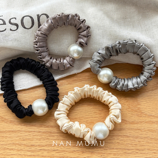 NANMUMU珍珠皮筋 发绳发圈 韩国气质四色后脑勺盘发高马尾外出新款