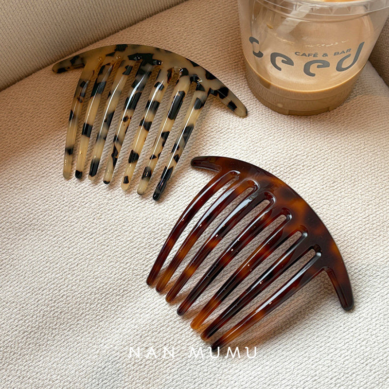 韩国进口france金标复古玳瑁排插发簪丸子头盘发新中式古风插梳