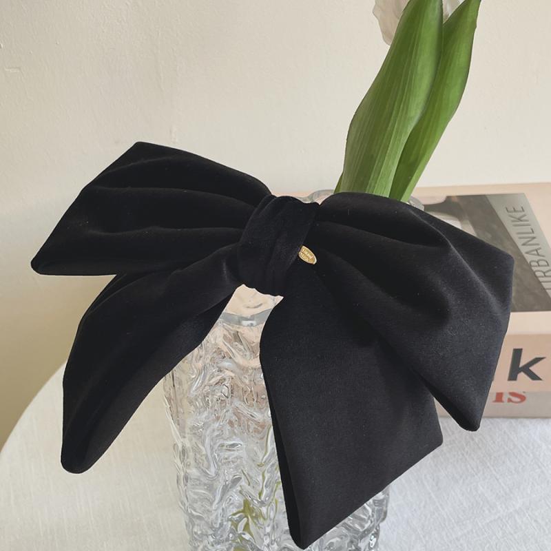 NanMuMu 自制ins博主款helder韩国丝绒大蝴蝶结弹簧夹发夹发饰